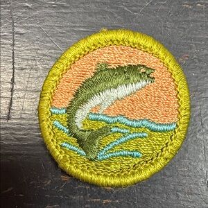 Fishing Merit Badge Boy Scouts Vintage Embroidered Patch